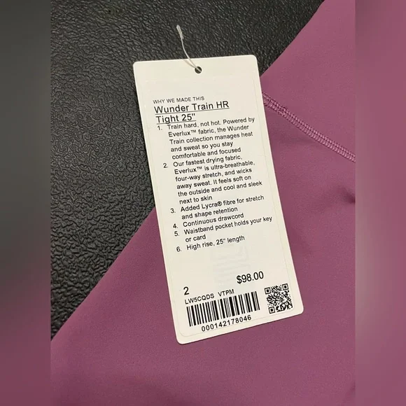LuluLemon Wunder Train HR Tight 25” - Lilac - Picture 4 of 5